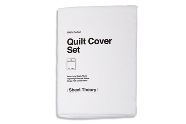 Straight Up White Quilt Cover Set